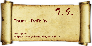 Thury Iván névjegykártya